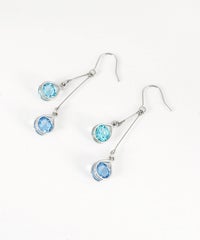 ダブルドロップビジューフックピアス